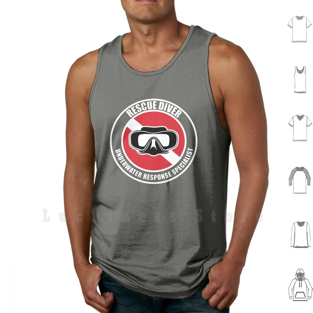 Rescue Diver Gift Tank Tops Vest Sleeveless Scuba Diver Scuba Rescue Diver Cave Diver Cave Rescue Police Fire