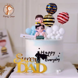 Super Dad carriers a child Cake Topper Father Birthday Cake Topper for Father's day Daddy Birthday Party Cake Decorations