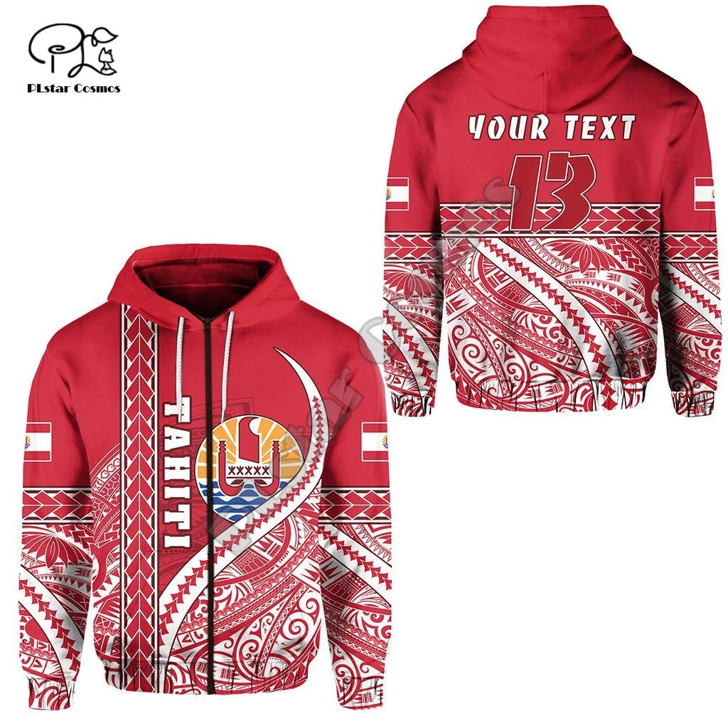 NewBrand French Polynesia Tahiti Country Flag Tribal Culture Retro Tattoo Customize Tracksuit Men/Women 3DPrint Funny Hoodies 17