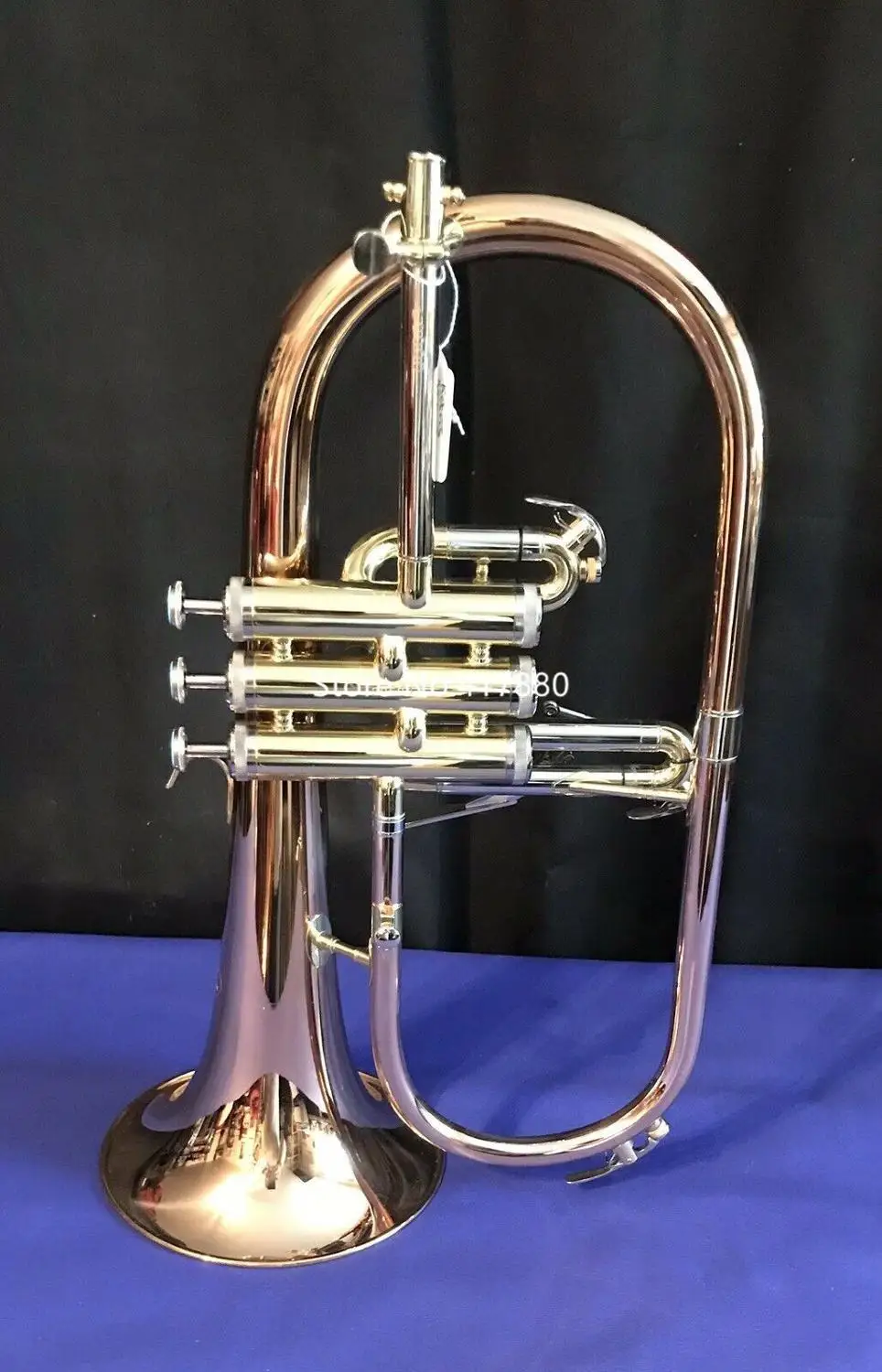 New Arrival Bb Flugelhorn  Red Brass Bell High Quality Musical Instruments Professional with Case Mouthpiece Free Shipping