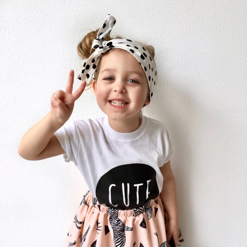 Cute Trendy Kids Tshirt Fashion Toddler Baby Girls T-shirt Kawaii Children Short Sleeve Casual Tees Tops Hipster Girl Clothes