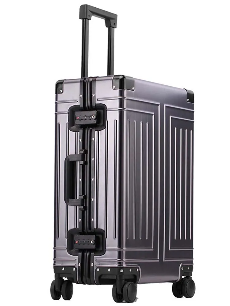 

KLQDZMS Travel Luggage All Aluminum Magnesium Alloy Boarding Box 20"24"26"29 Inch Large Capacity Trolley Case Rolling Suitcase