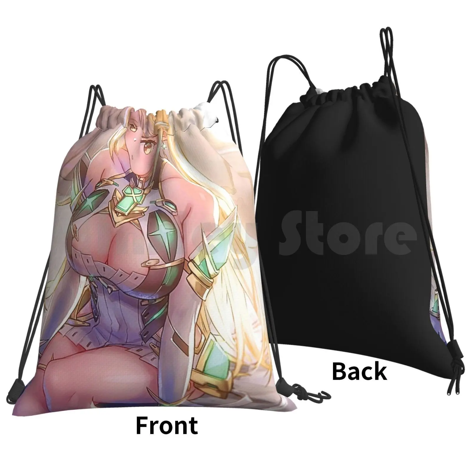 4k Mythra From Xenoblade Chronicles 2 Backpack Drawstring Bag Riding Climbing Gym Bag Xenoblade Chronicles 2 Xenoblade