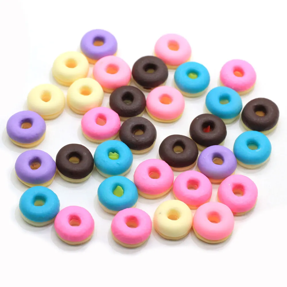 50/100 Cute Flatback Candy Donut Doll Food Pretend Play Dollhouse Accessories Miniature Home Craft Decor Cake Kids Kitchen Toys