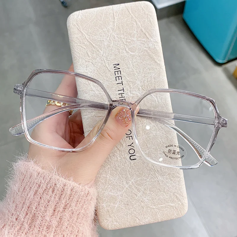 Transparent Computer Glasses Frame Women Men Anti Blue Light polygon Eyewear Blocking Glasses Optical Spectacle Eyeglass