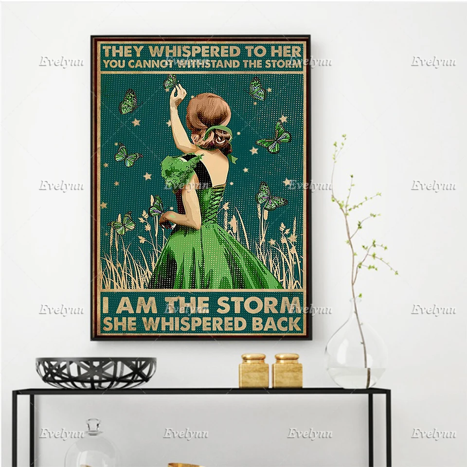 Mental Health Awareness Month Girl They Whispered To Her You Cannot Withstand The Storm Prints Home Decor Canvas Floating Frame