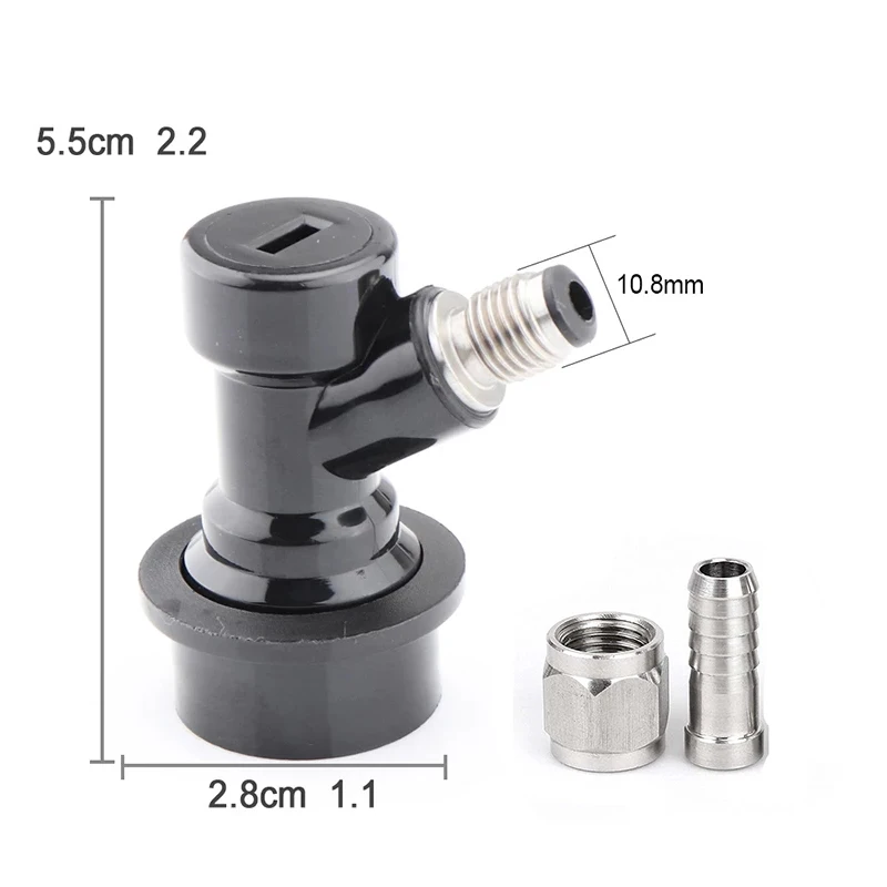 Beer Keg Connector Dispenser Ball Lock Keg Disconnect Liquid / Gas Connectors 1/4'' For Ball Lock Keg Swivel Nut Homebrew Tools