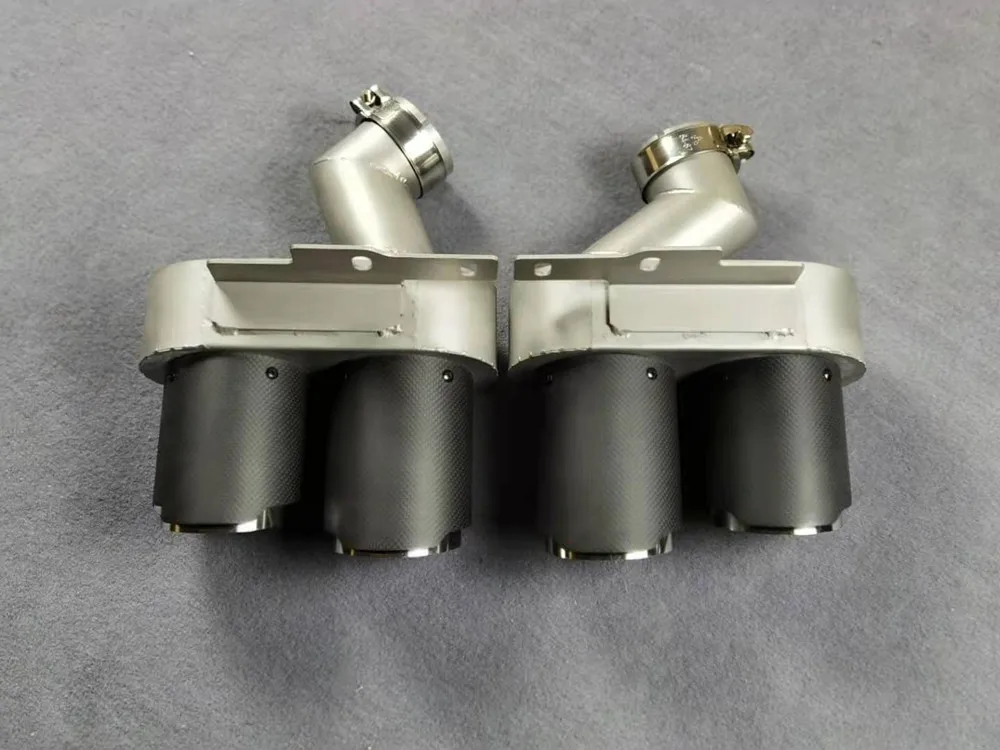 Car Accessories Carbon Exhaust Pipe Muffler Tip For AUDI A6L A7 C8 2019 2020 2021 Stainless Steel Tail Throat