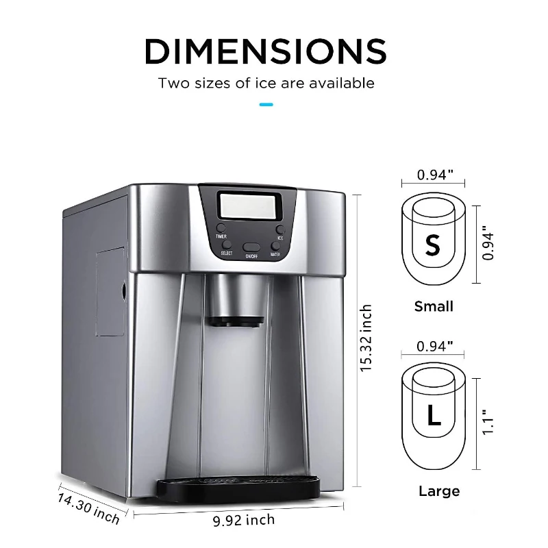 New Ice Maker Commercial Household Small Automatic Tap Water Into Milk Tea Shop Automatic Drop Ice Maker Drink Shop Coffee Shop