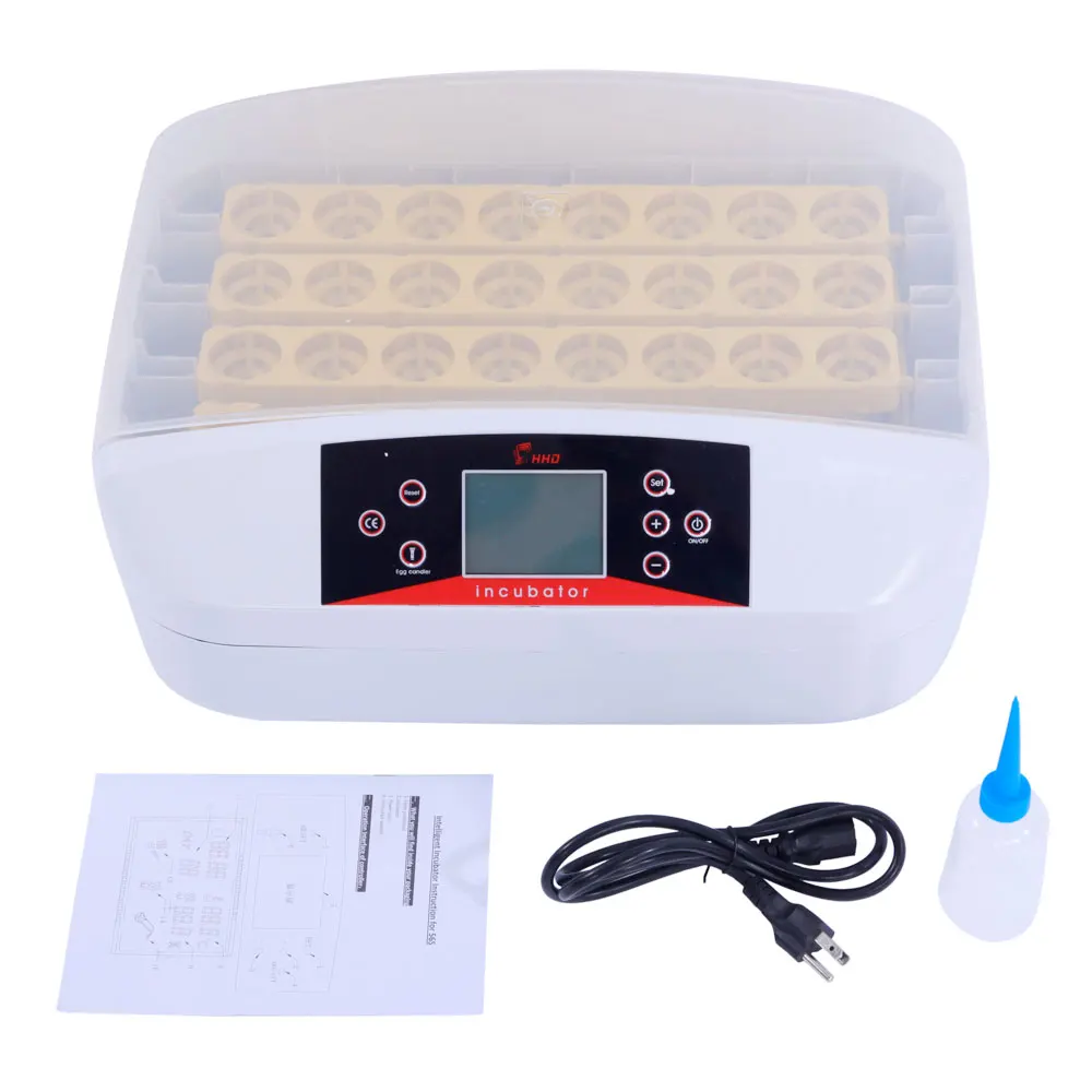 Digital Egg Incubator 32-Egg Practical Fully Automatic Poultry Incubator with Egg Candler Farm Chick Hatchery Machine