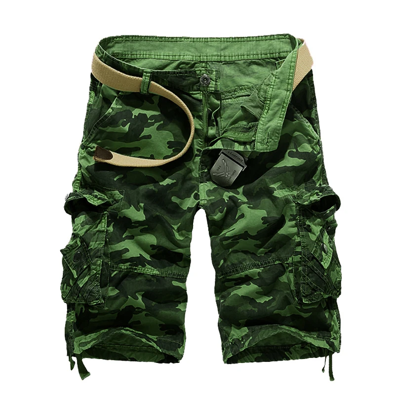 2023 New Camouflage Loose Cargo Shorts Men Cool Summer Military Camo Short Pants vendita calda Homme Cargo Shorts No belt