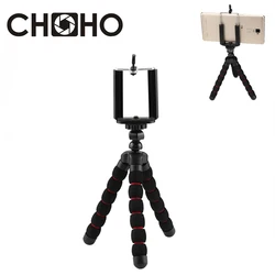 Flexible Tripod light Stand Portable Sponge Octopus Self Stick Stand + Phone Holder Tripode For Cellphone Camera Canon Nikon