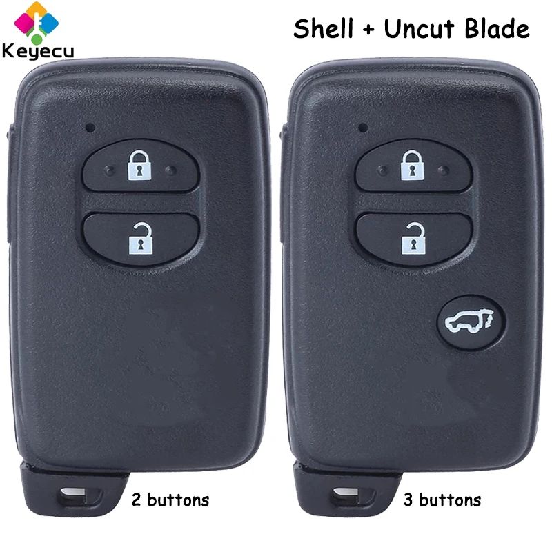 

KEYECU Smart Remote Control Car Key Shell Case Cover With 2 3 Buttons Uncut Blade Fob for Toyota Avalon Camry Highlander Sequoia