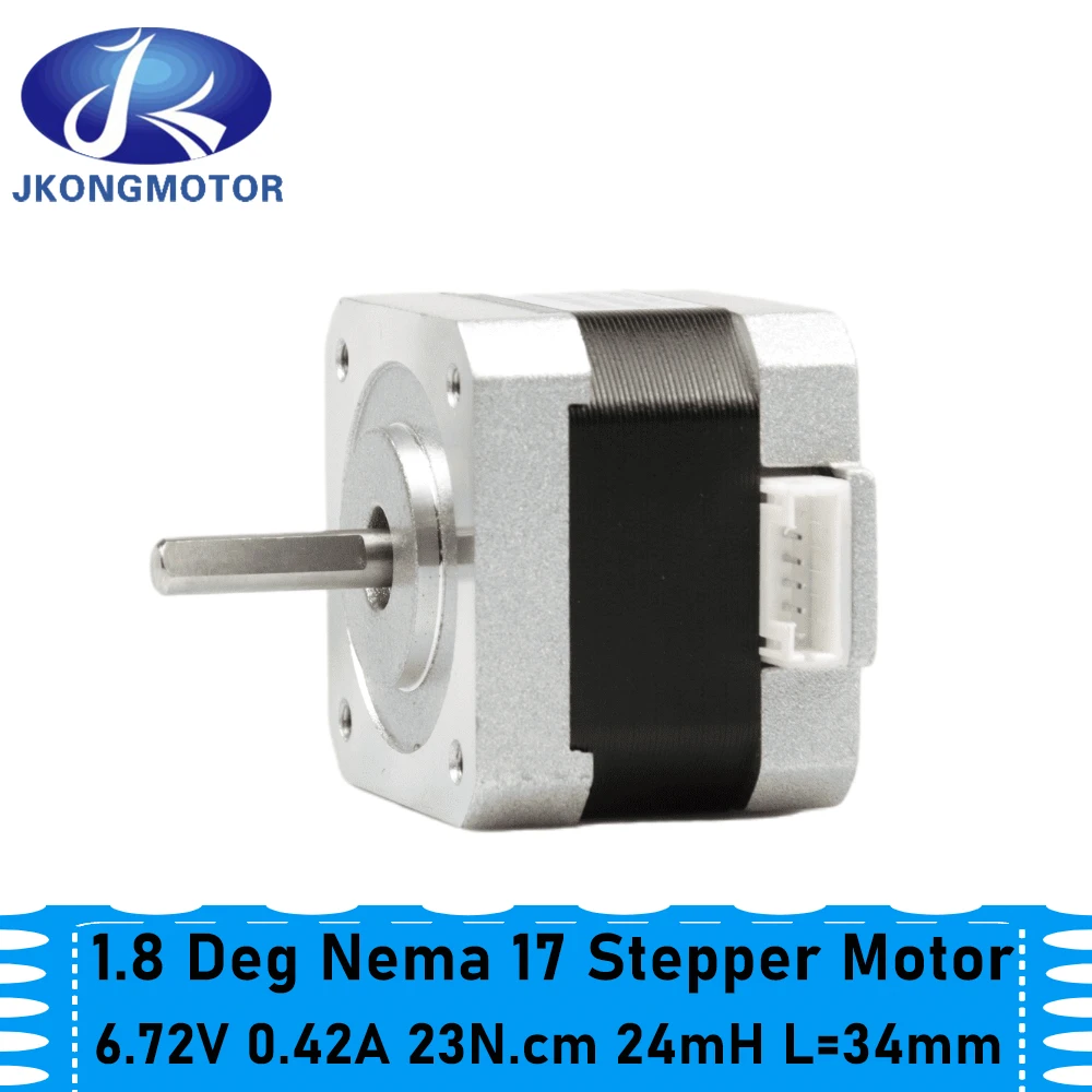 Jkongmotor 34mm Nema 17 silnik krokowy 23Ncm 0.42A 6.72V 17HS340 1 silnik krokowy 42bygh 4-realizacji CNC Reprap 3D drukarki