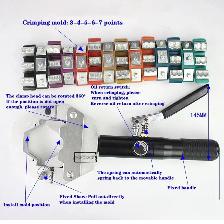Manuelles Hydraulisches Klimaanlagen-Schlauchpresswerkzeug Auto-Klimaanlagen-Schlauch Hydra-Crimper Reparatur-Klimaanlagenschlauch 71500 – Detail 9