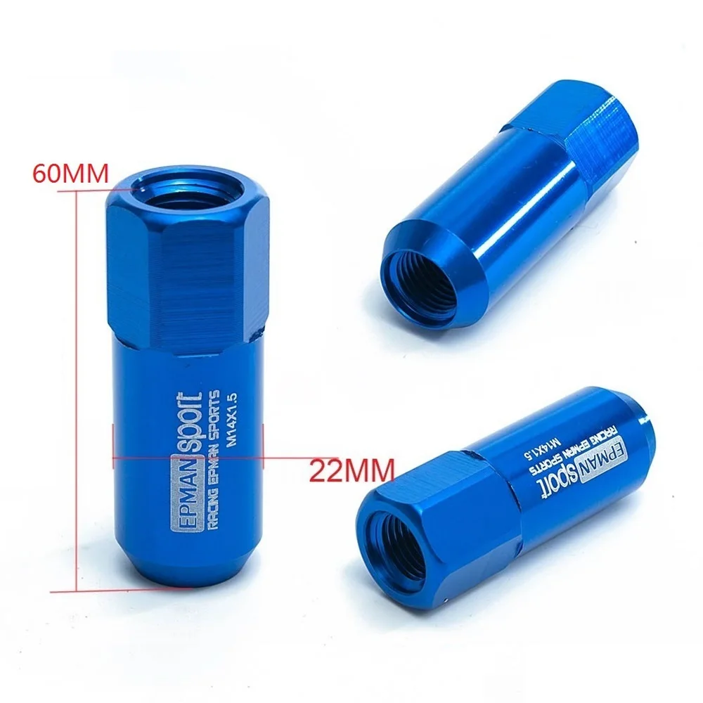 20pc M14X1.5 60MM Extende Forged Aluminum Tuner Racing Lug Nut For Wheels Rims EP-DD550B15