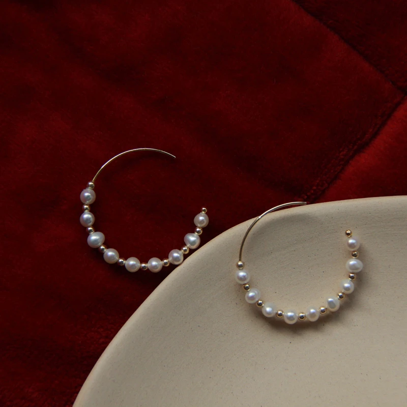

Lii Ji Geniue Pearl Boho 14-каратное золото, не выцветающие серьги-кольца, пресноводный жемчуг, женские украшения, лучший подарок для мамы и любовника
