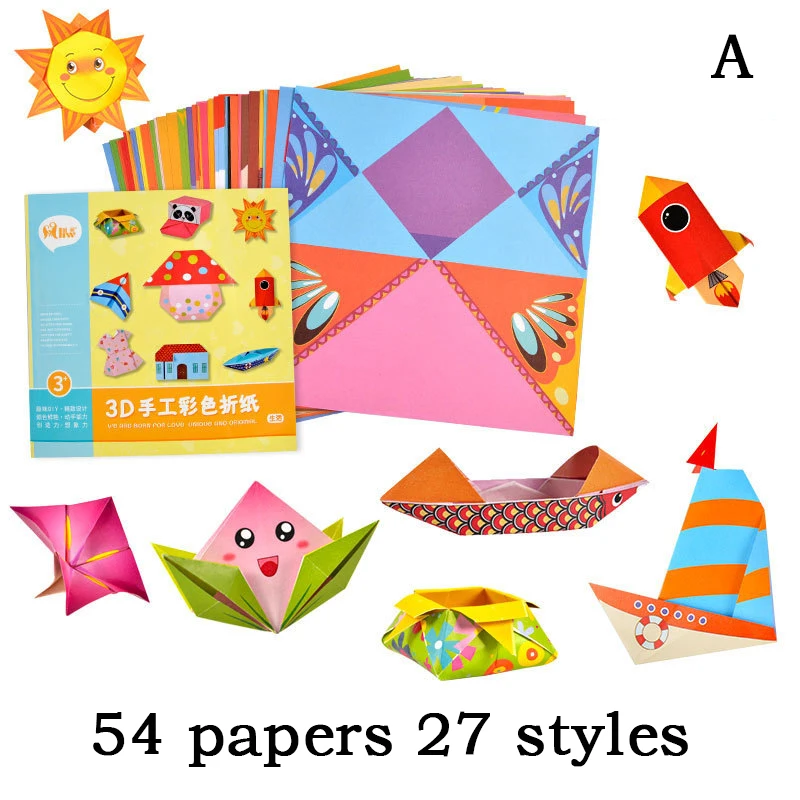 Kids Origami Kit 3D Cartoon Animal Origami Book Double Sided Origami Papers for Beginners School Craft Lessons Children DIY Toys