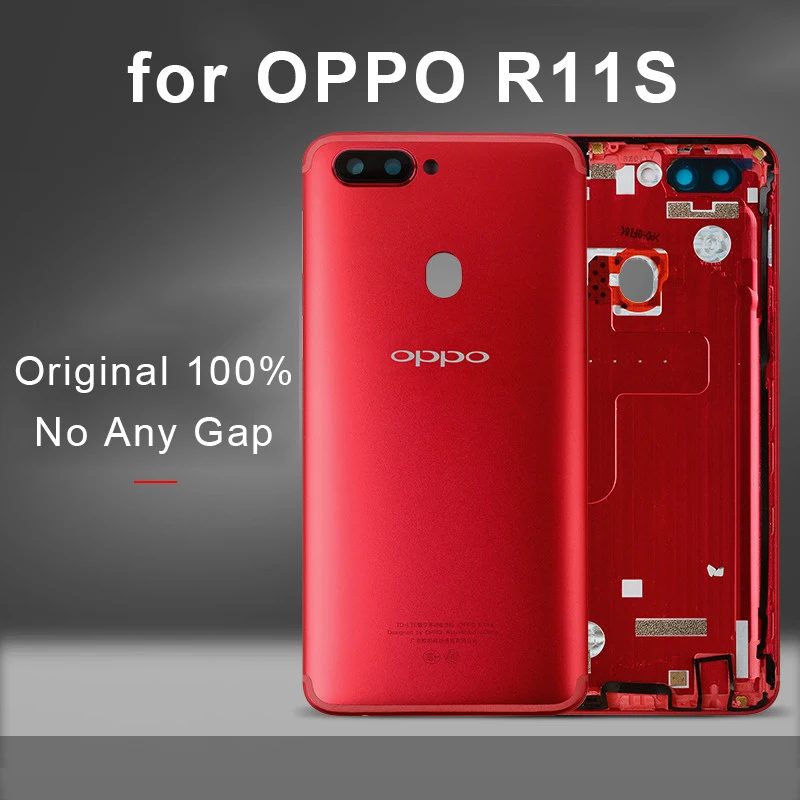 Original Battery Housing for OPPO R11S Battery Door with Camera Lens Glass for OPPO R11S Back Cover Rear Housing Replacement Top