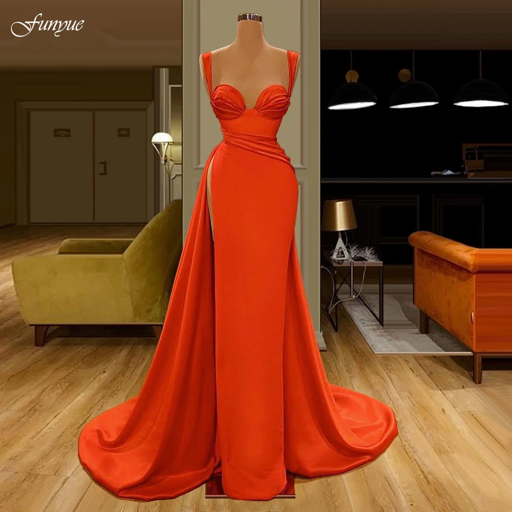 Charming Sweetheart Evening Gown New Arrival Sexy Spaghetti Strap Mermaid Satin Formal Party Prom Dresses Vestido De Festa