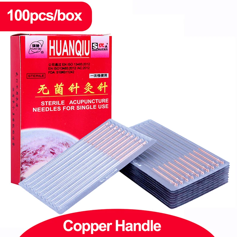 100pcs/box 4 Sizes Acupuncture Needle with Tube Acupuncture Disposable Sterile Beauty Massage Needle