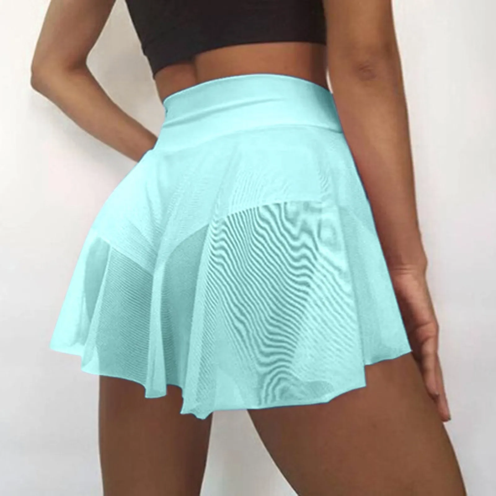 Womens Sexy Sports Shorts Tennis Skirt Girls Gym Short Dance Skirt Shorts 2022 Solid Color Pantskirt Anti-emptied Short Pants