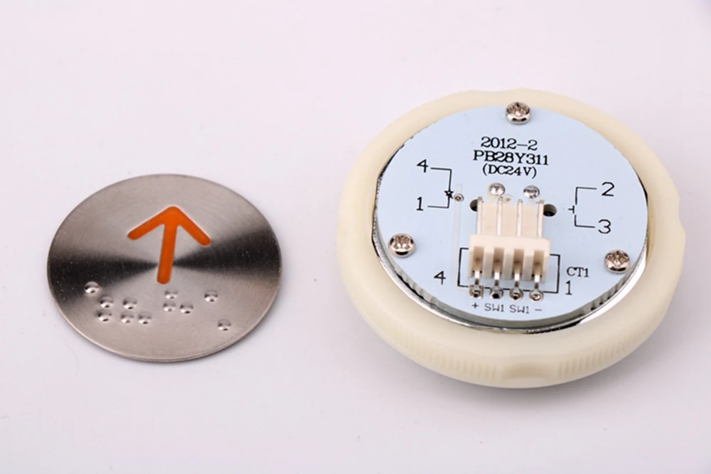Botón elevador PB28, 50 piezas, PB28Y311, DC24V, luz naranja, accesorios de elevación