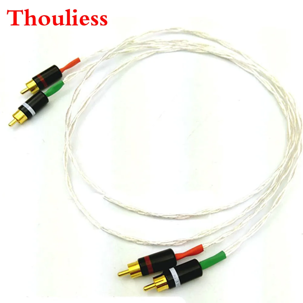 

Thouliess 8AG Single Crystal Silver Audio Cable HIFI RCA Interconnect Cable with Gold plated RCA plug for Amplifier CD player