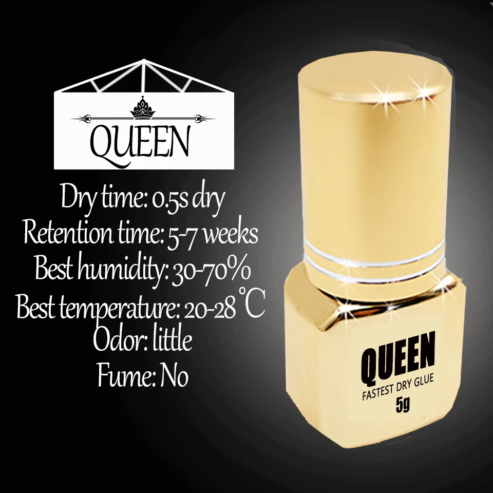 Glesum Eyelash Extention Glue Queen 0.1S-0.5s Dry Quick-Drying Adhesive With Free Shipping