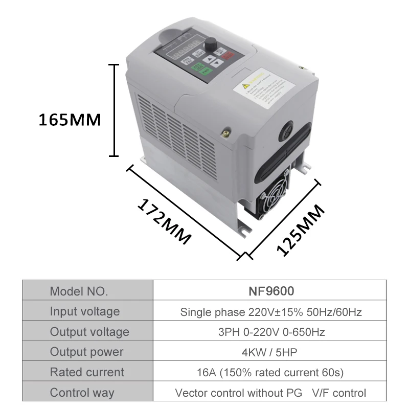 Imagem -05 - Vevor Vfd Inversor de Freqüência 1.5 2.2 3.0 4.0 7.5kw 220v Fase Conversor de Frequência de Velocidade Variável para Fresadora Cnc