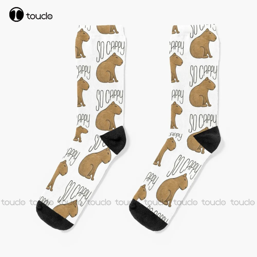 Seriously 'So Cappy' Right Now - Capybara Illustration Socks Winter Socks For Men Halloween Christmas Fashion New Gift Women Men