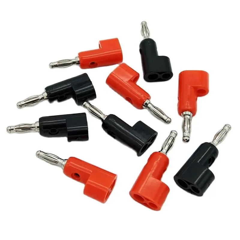 4mm Banana Plug Screw Fix Stackable Gun Type Overlapping Type With 4mm Banana Female Socket Banana Connector Plug 10Pcs