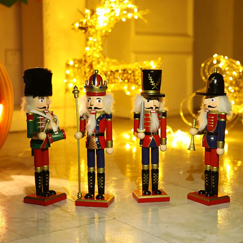 

European Nutcracker Christmas Decoration Xmas Crafts Home New Year Gifts Kids Ornaments Toys Baubles Table Room Decor Birthday