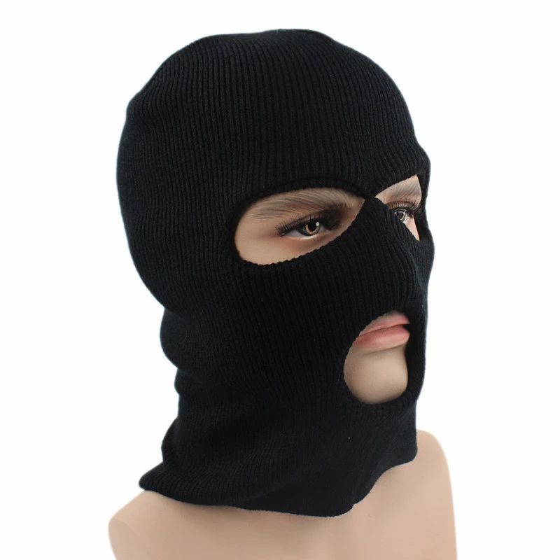 3 Hole Full Face Mask Autumn Winter Knit Cap for Ski Cycling Army Tactical Mask Balaclava Hood Motorcycle Helmet Unisex Hats