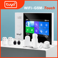 Tuya WiFi GSM home Security Protection smart Alarm System Touch screen Burglar kit Mobile APP Remote Control RFID Arm and Disarm