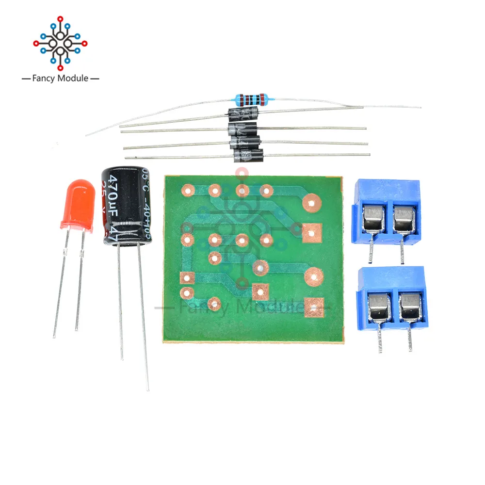 IN4007 Bridge Rectifier AC to DC Converter Full Wave Rectifier Circuit Board KIT Parts Electronic Suite