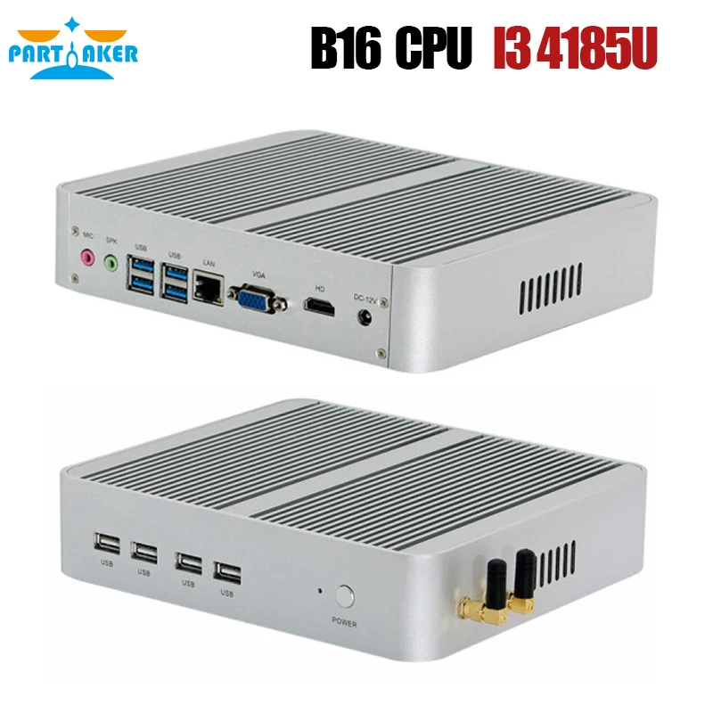 Partaker Nuc Fanless Gaming PC Intel Core i7 8565U i5 10310U 2*DDR4 M.2 PCIe Computer DP HDMI HTPC Wif