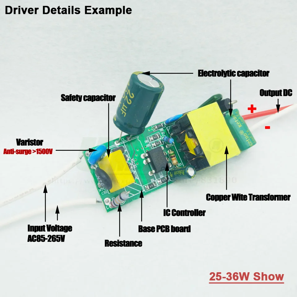 Driver de led 300ma 1-3w 3-5w 4-7w 8-12w 12-18w 18-25w 25-36w dentro da fonte de alimentação led pcb AC85-265V 1w transformadores de iluminação leds