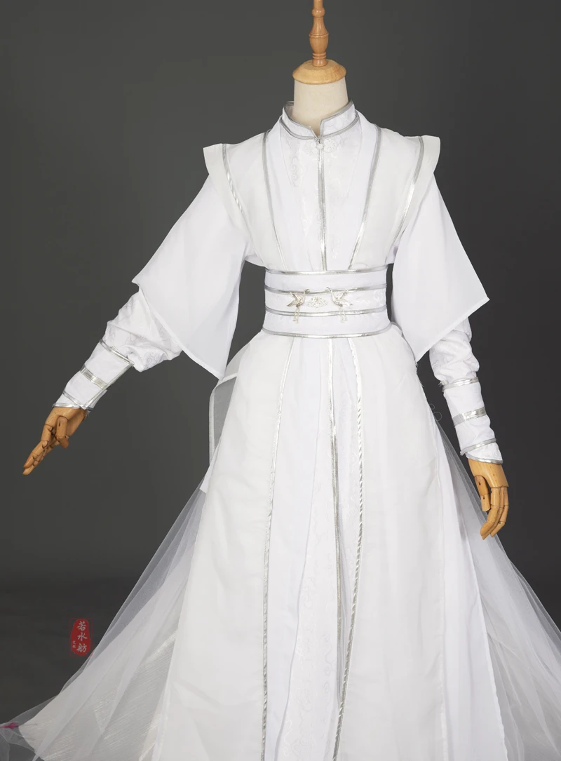 Hanfu-vestido blanco de Caballero de estilo chino para hombre, traje de fiesta de cosplay, ropa de actuación de escenario, pity Chu Wanning