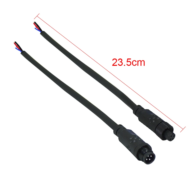 10pcs/lot female/male 4pin led RGB connector waterproof IP68 black cable for led pixel tube