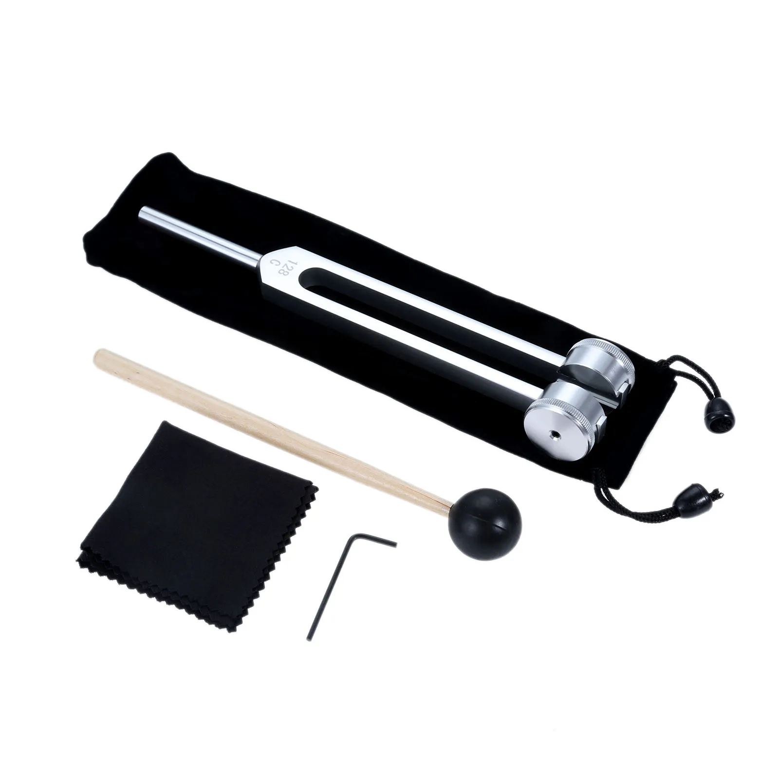 128 Hz Chakra Tuning Fork Hammer Bag strumento di riparazione C-128 strumento musicale esperimento di vibrazione terapia del suono guarigione Relax