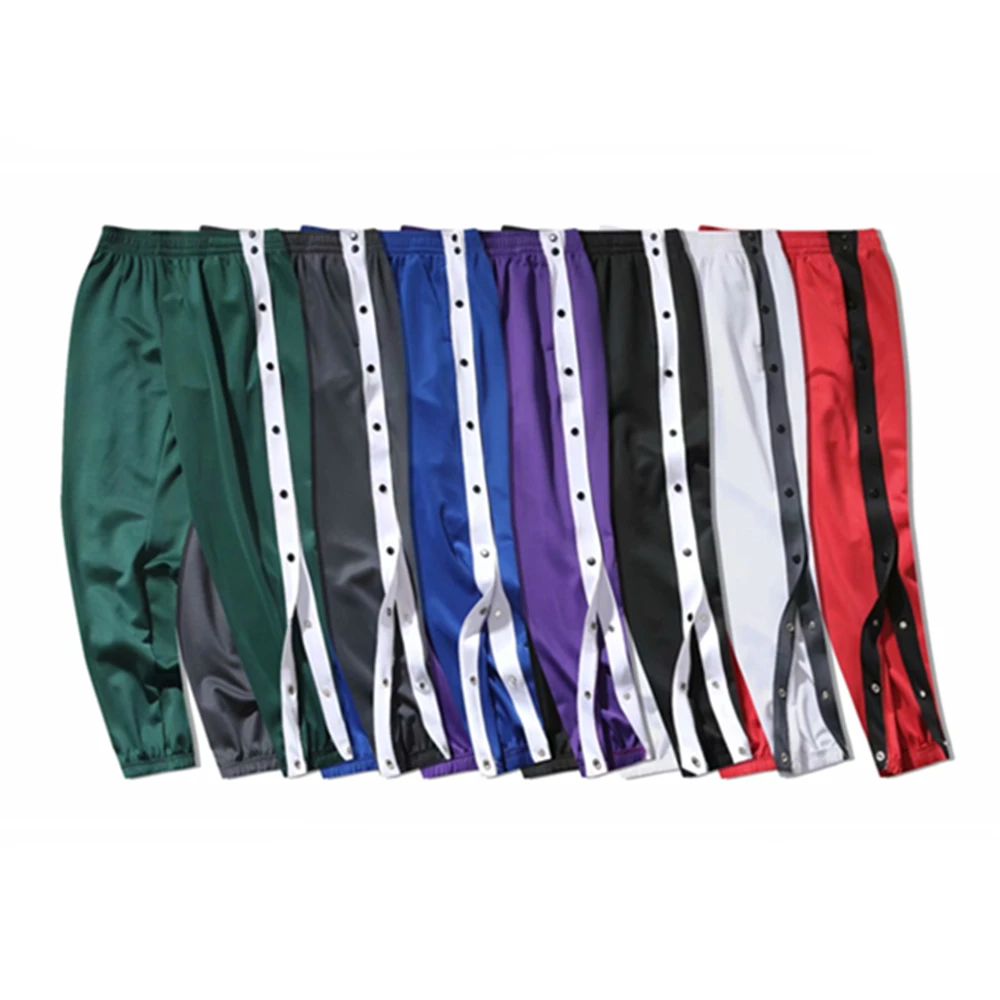 Women & Men Running Pants Button Double Side Opening Training Sports Pants Jogging Fitness Baseball Basketball Court Trousers
