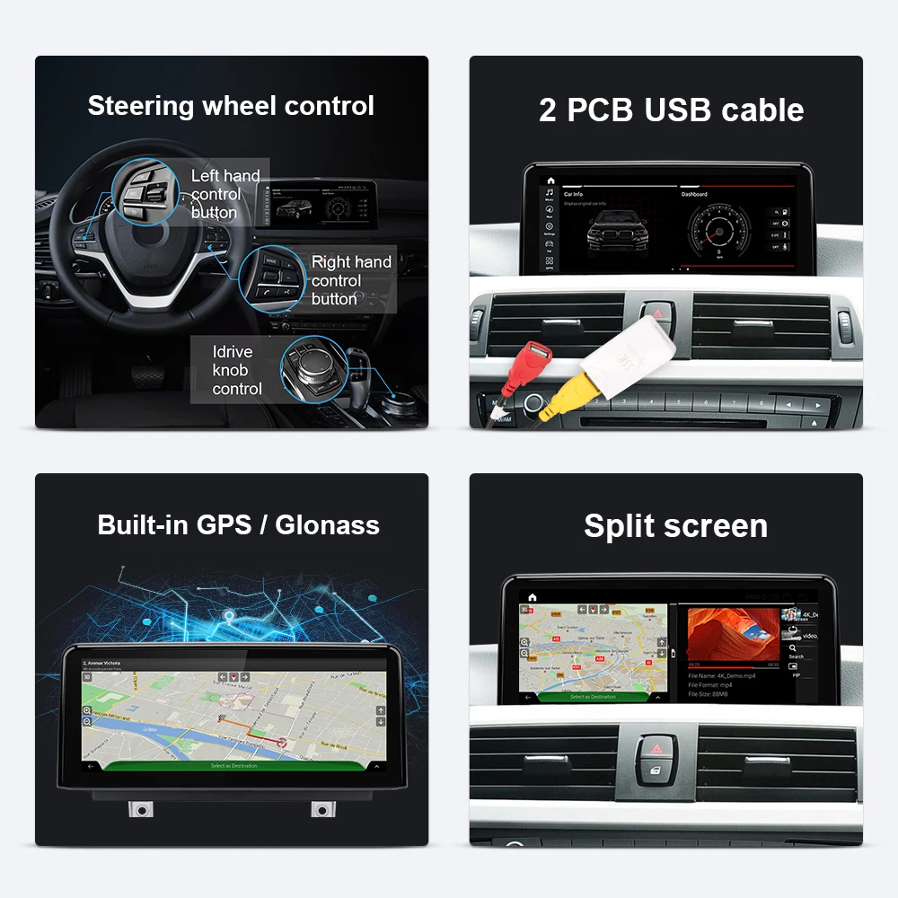 Android 11.0 Car multimedia Player for BMW 1/2/3series F30 F20 F31 F22 F21F34 NBT EVO System Autoradio GPS Navigation 4G