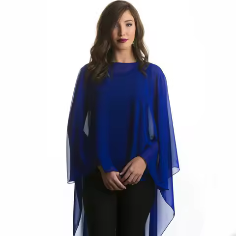 High Low Summer Chiffon Shawl Womens Wedding Shrug Bridal Long Shawl Bolero Evening Dress
