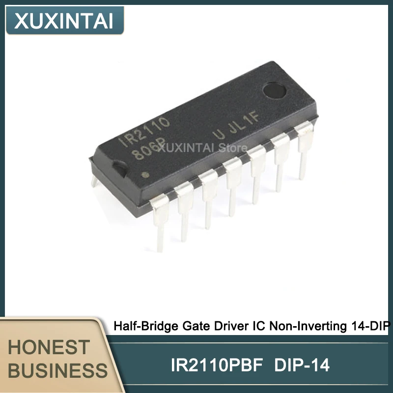 10Pcs/Lot  New Original IR2110PBF IR2110PB Half-Bridge Gate Driver IC Non-Inverting 14-DIP