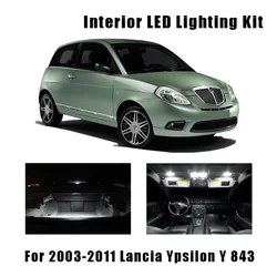 7pcs White Canbus LED Interior Dome Map Reading Light Kit For 2003-2011 Lancia Ypsilon Y 843 Trunk Cargo Lamp Car Accessories