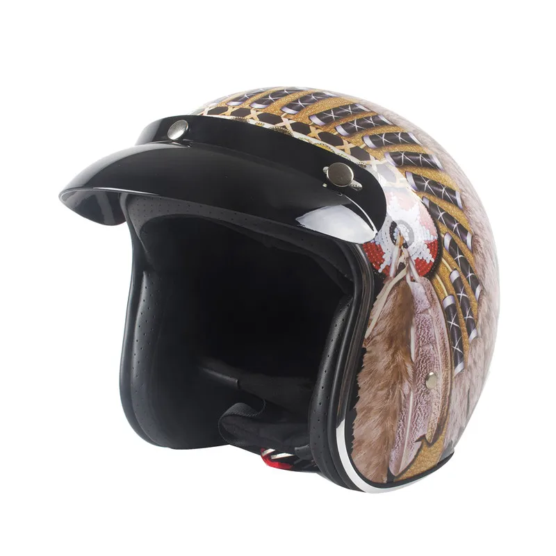 New Arrival Motorcycle Open Face  Vintage Scooter Half Women's Retro Motorbike Helmet Men's Moto Casco