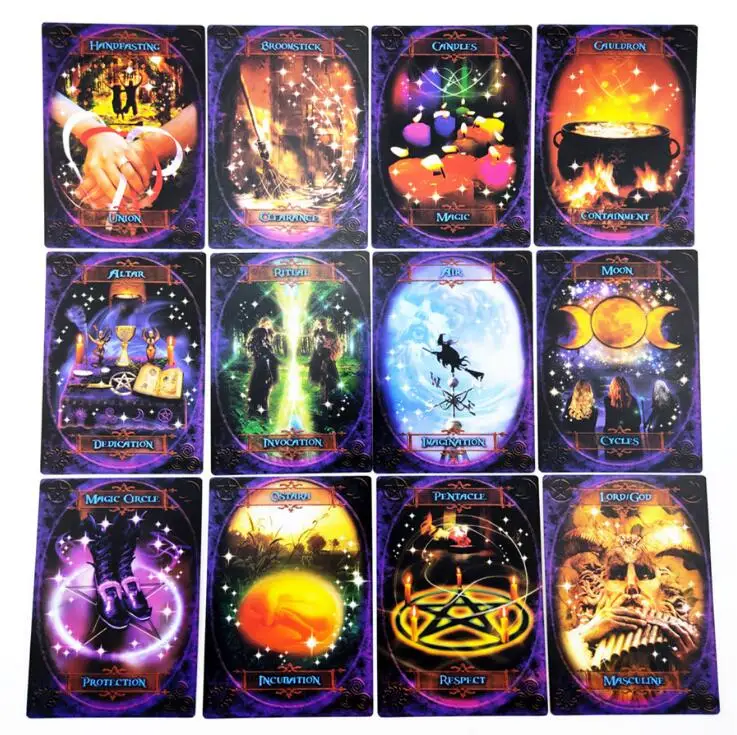 47pc  Witches Tarot cards witch wisdom oracl cards Deck Mysterious Tarot Guidance Stunning Divination Fate Card