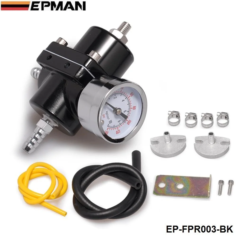 Jdm Universal 0-140 PSI Adjustable Fuel Pressure Regulator FPR /Gauge For BMW E39 5 series Facelift 2000-2003 EP-FPR003