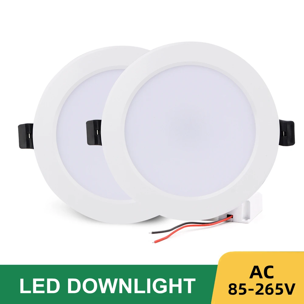 

LED Downlight AC 110V 220V 240V Ceiling Light 3W 6W 9W 12W 18W 30W Recessed Round Panel Lamp Indoor Spotlight Cold Warm White